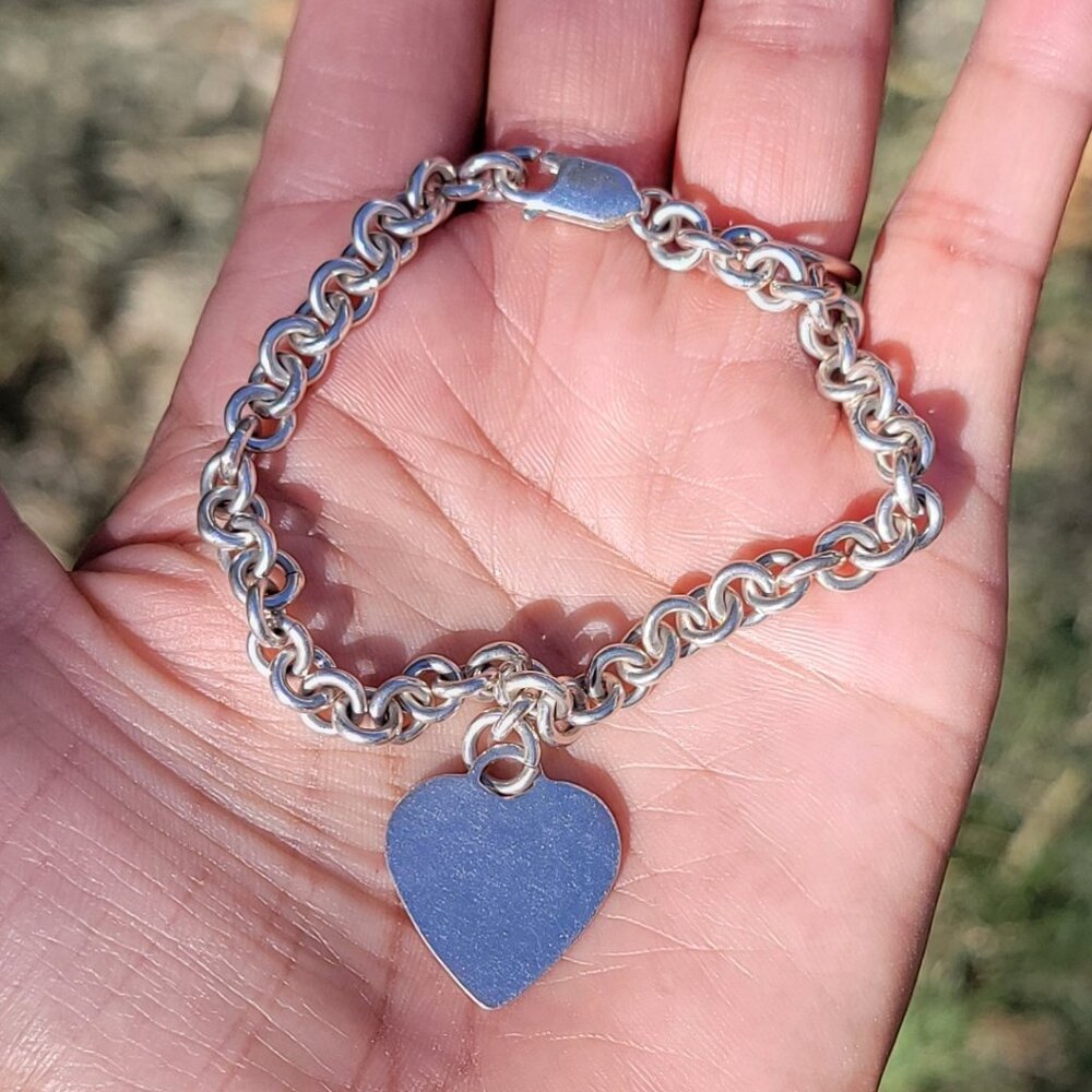 Chunky Solid 925 Sterling Silver Circle Link Char… - image 3